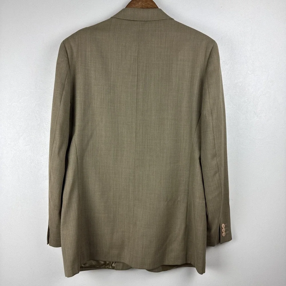 Bachrach Blazer Men's 40R Tan Beige 100%‎ Wool Sports  Made Coat In Italy Jacket